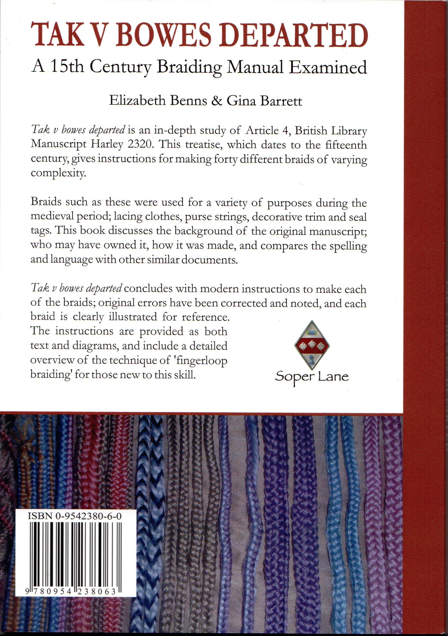 Kit for Tudor braid & cord making - Tak V Bowes Departed book & silk threads