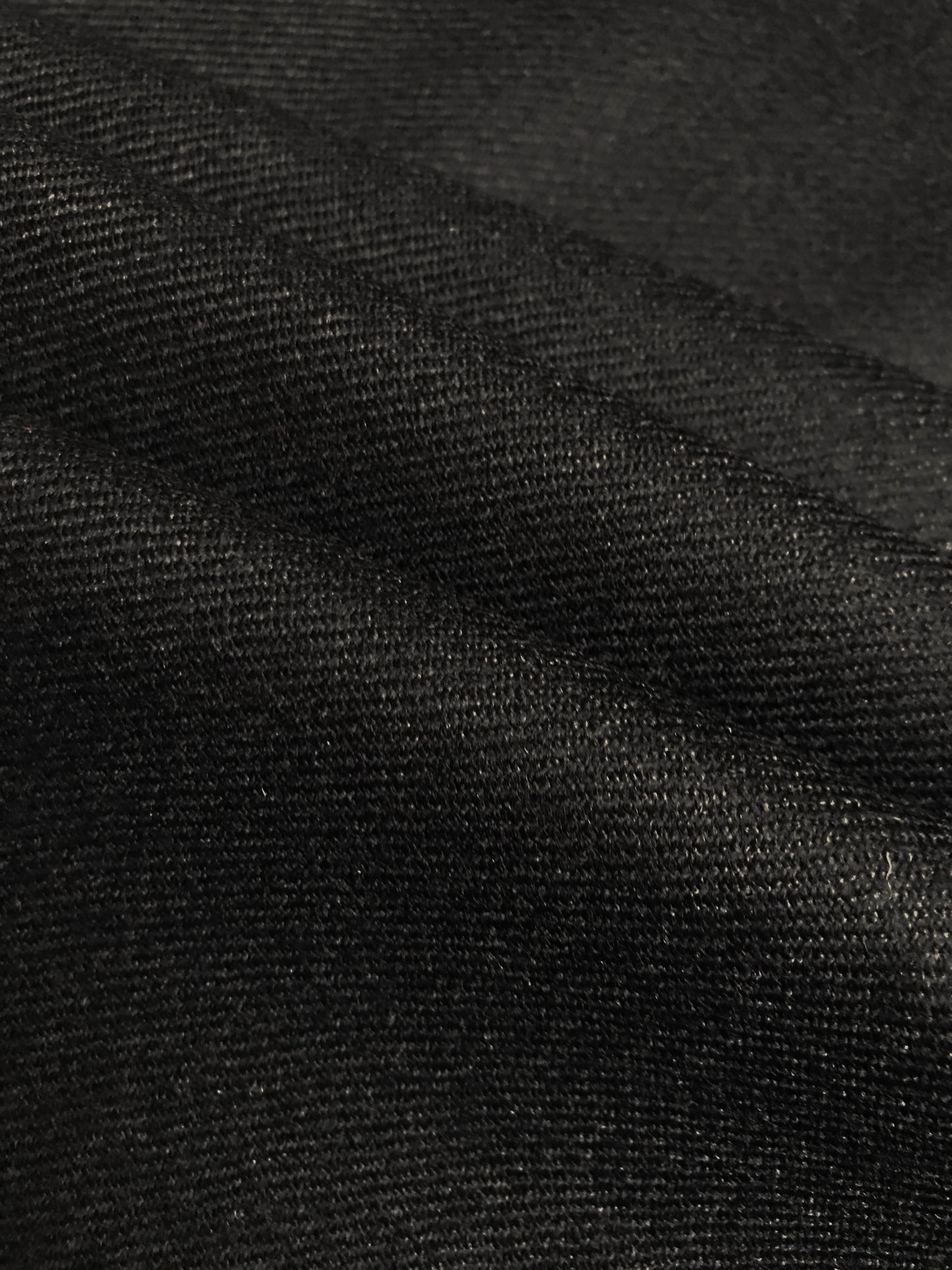Black Tudor Style Worsted Wool Cloth - fabric sold by the half yard