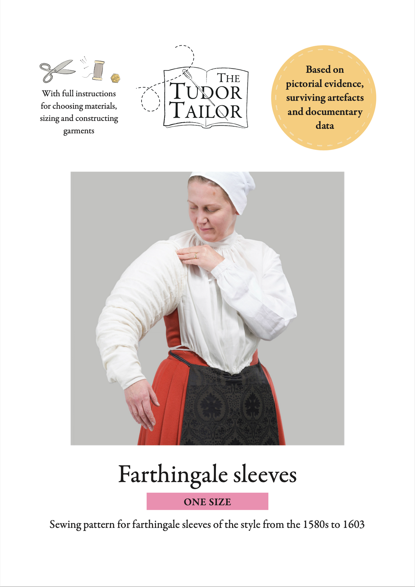 Pattern for a pair of Elizabethan farthingale sleeves