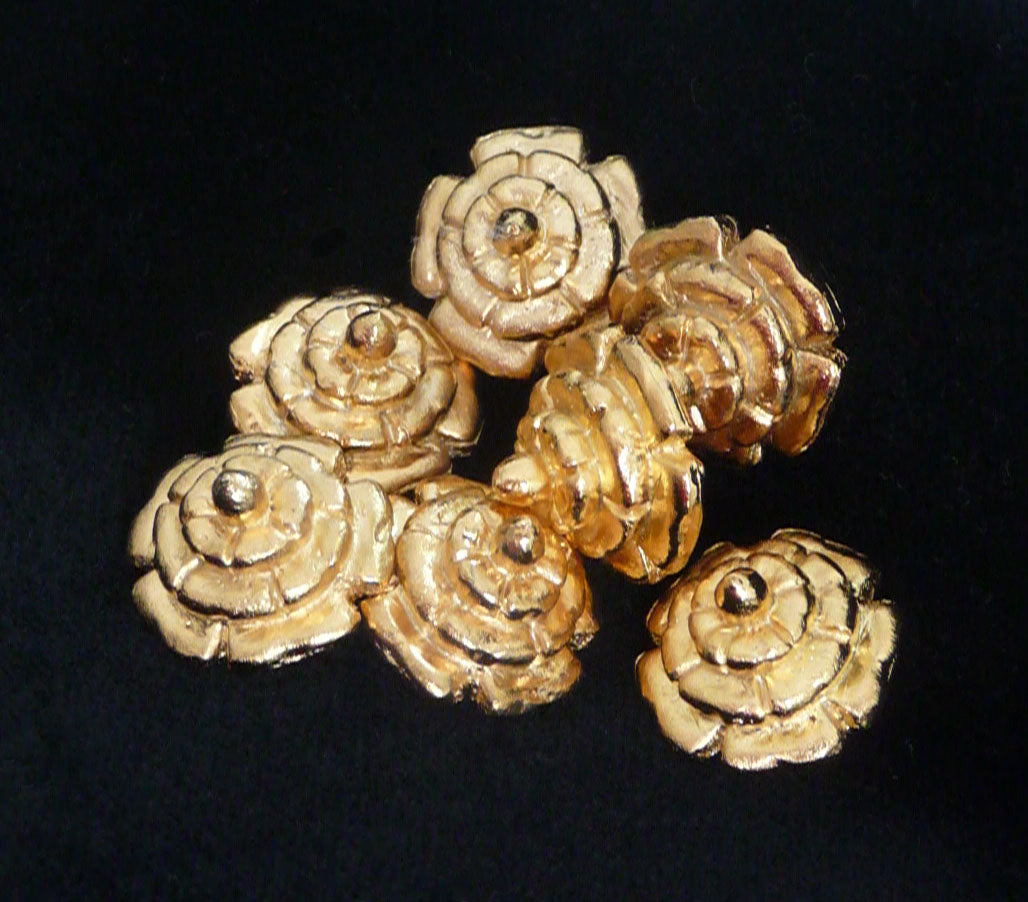 Replica Tudor gold-plated Dudley buttons for Renaissance/Elizabethan reenactment, 5/8" (16mm)