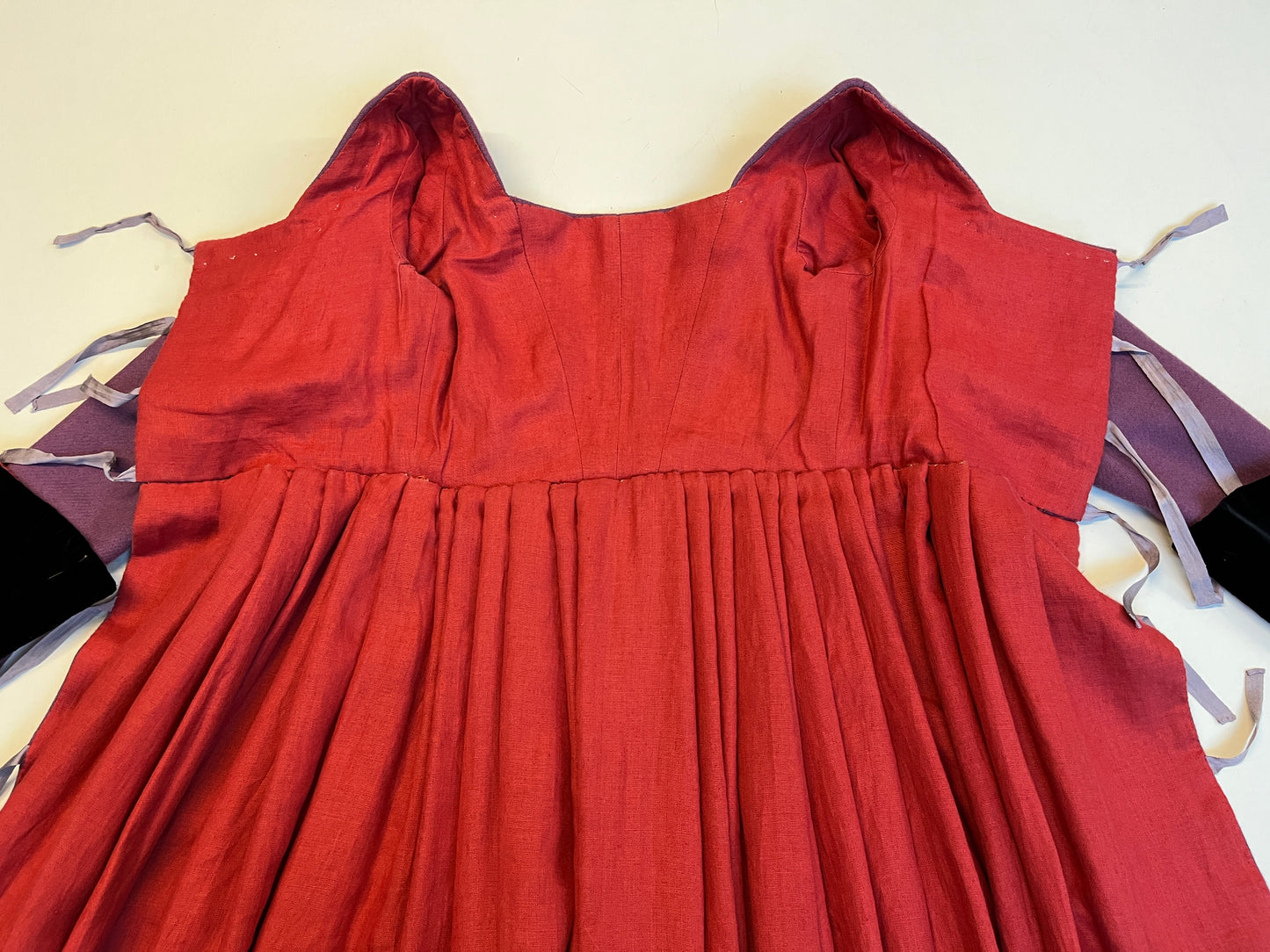 Finished garment - Violet wool round gown as featured in The Typical Tudor