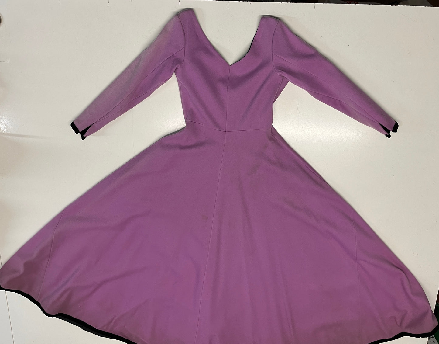 Finished garment - Tudor woman's violet broadcloth gown as featured in The Queen's Servants