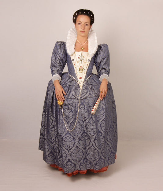 Pattern for late Elizabethan lady's gown with variations
