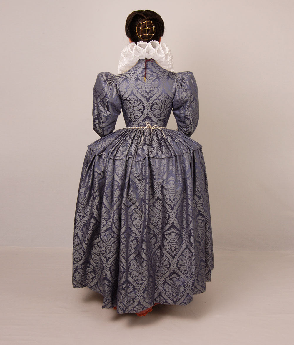 Pattern for late Elizabethan lady's gown with variations