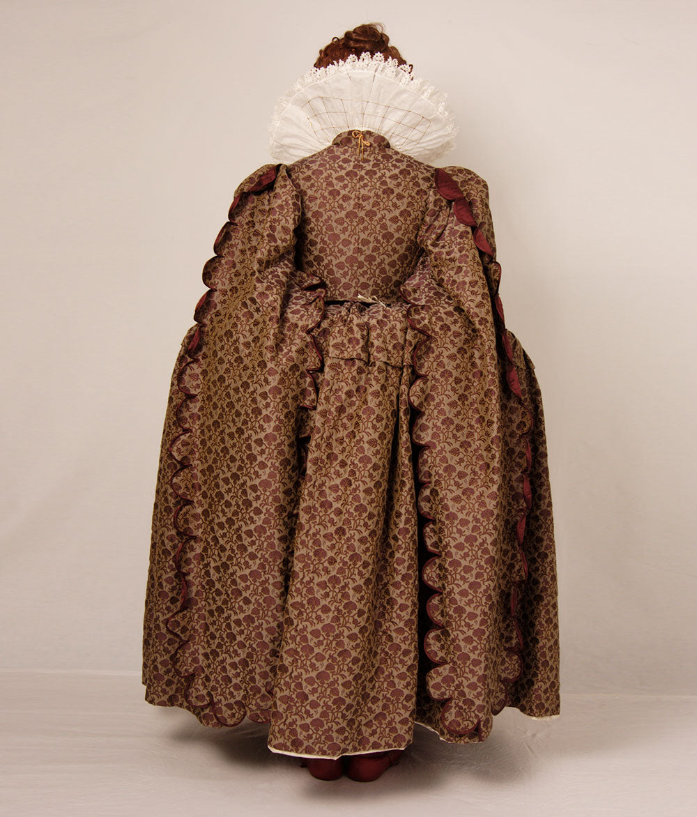 Pattern for late Elizabethan lady's gown with variations