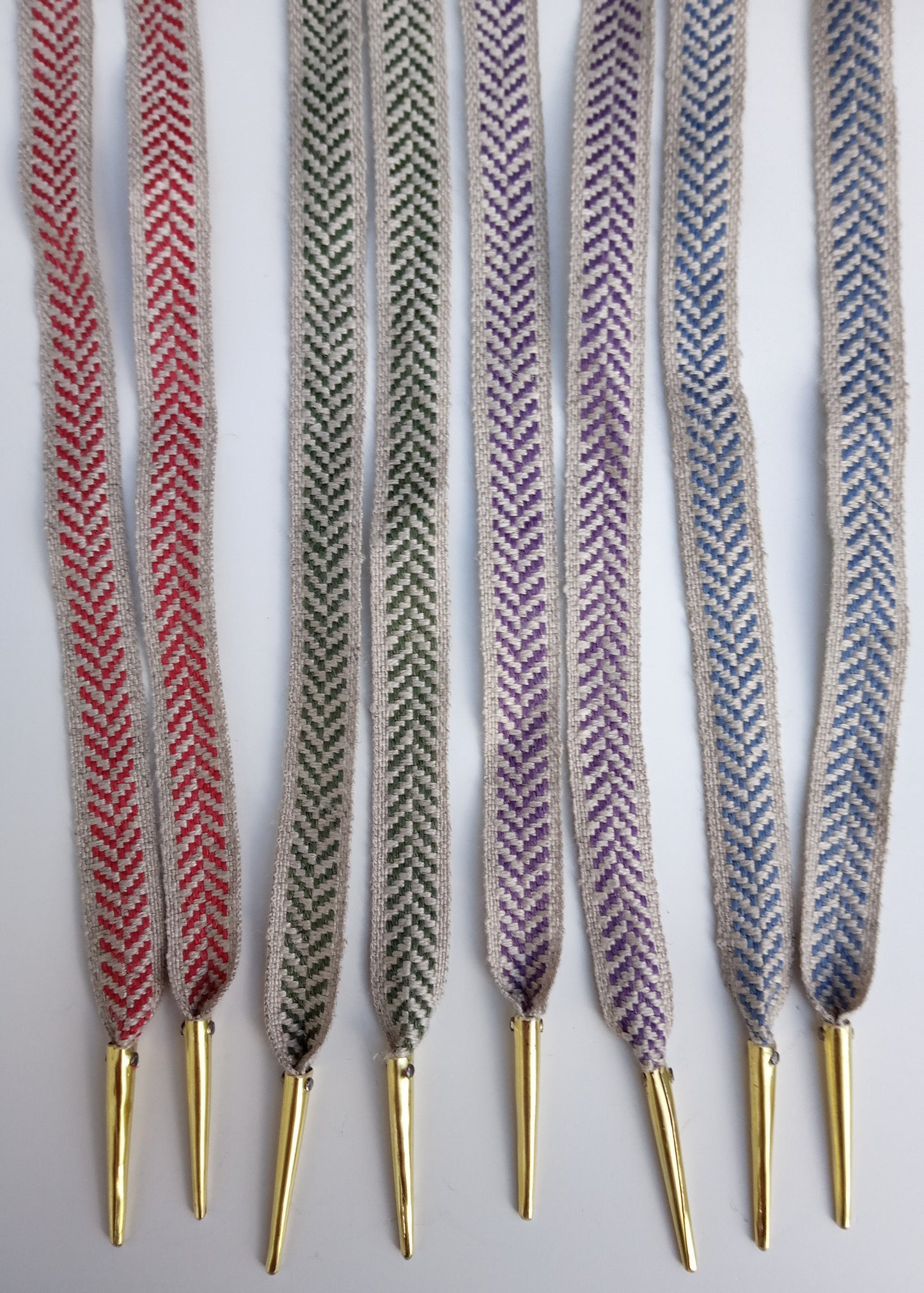 Linen ribbon points with brass aiglets for doublets and hose for reenactment or fancy dress - various colours
