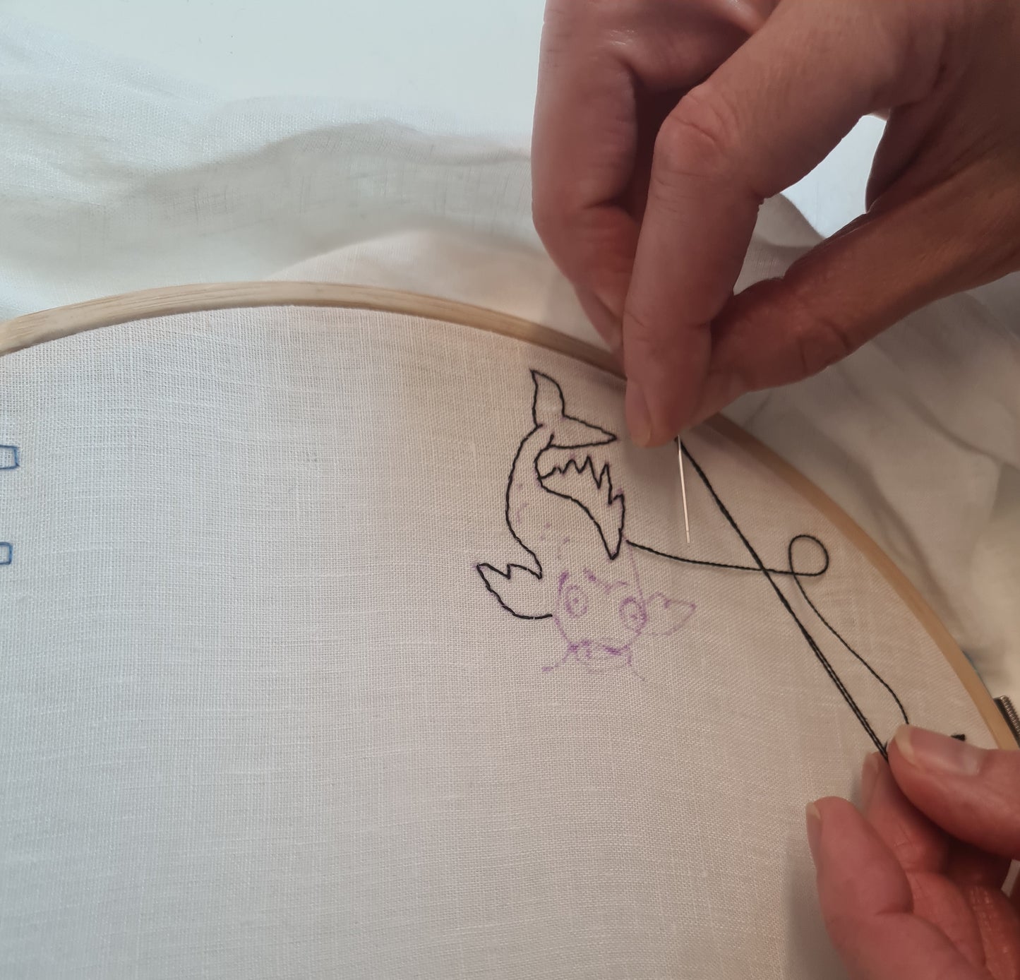Kit for Elizabethan needlework - A Schole House for the Needle Facismile Book, silk thread & white linen