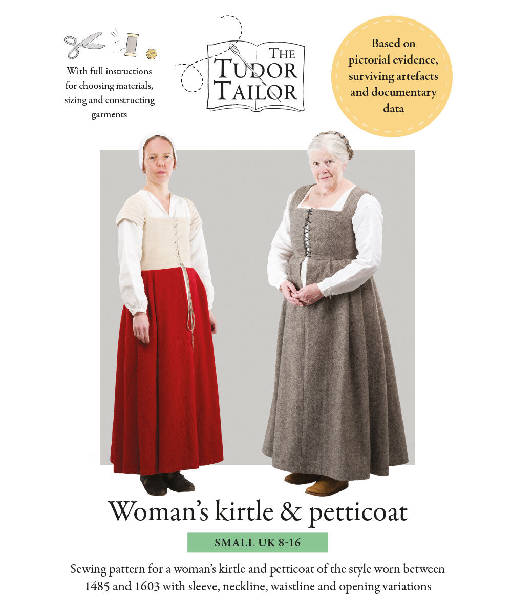 Pattern for Tudor woman's kirtle & petticoat with variations