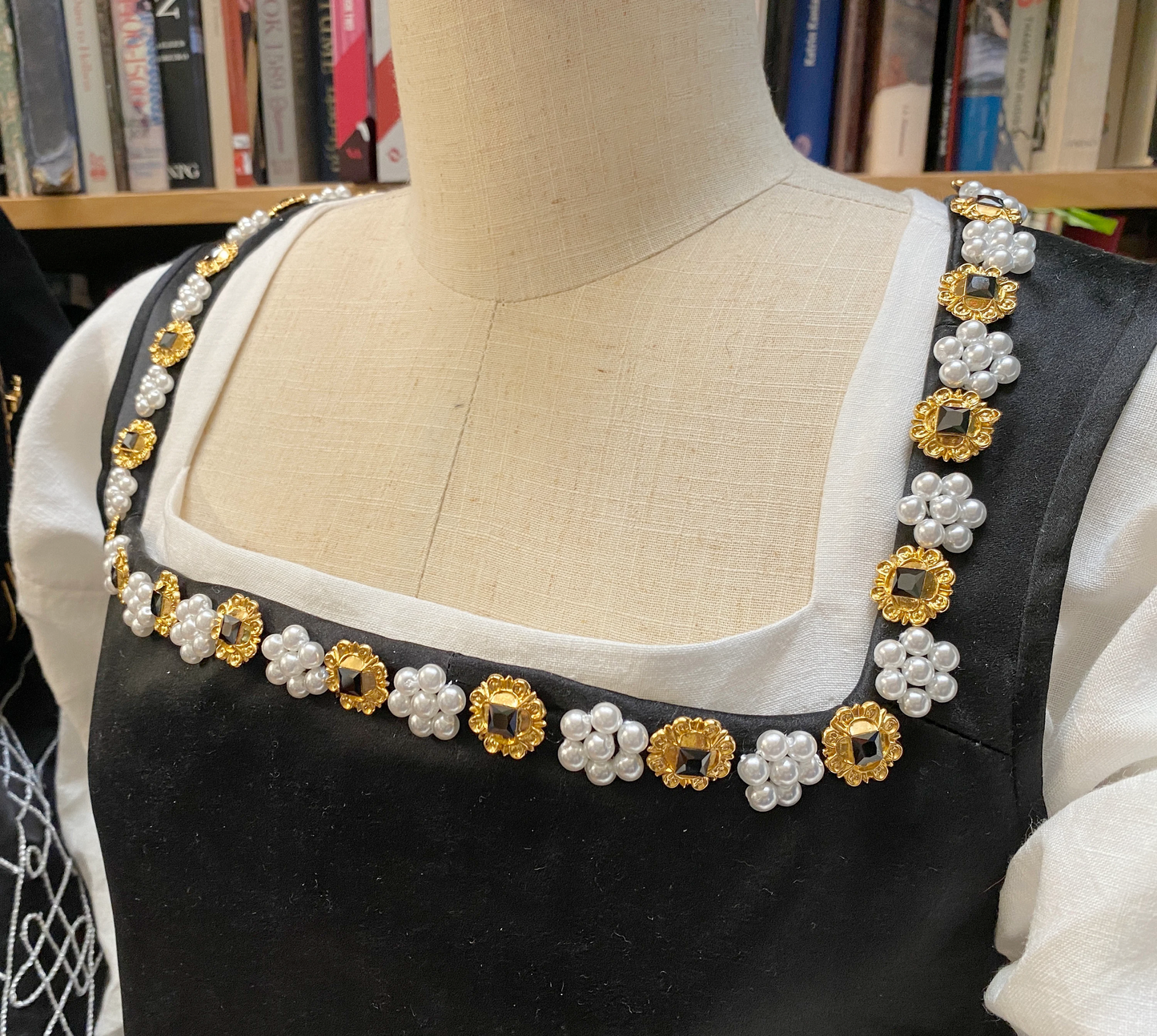 String of Czech glass imitation white pearls, ideal for Elizabethan and other Tudor reenactment or historical dress, available in three sizes