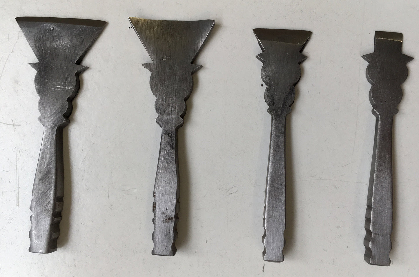 Pinking (or slashing) and buttonhole tool set for Tudor style 16th century fabric cutting