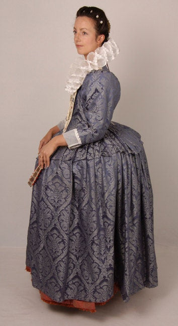 Pattern for late Elizabethan lady's gown with variations