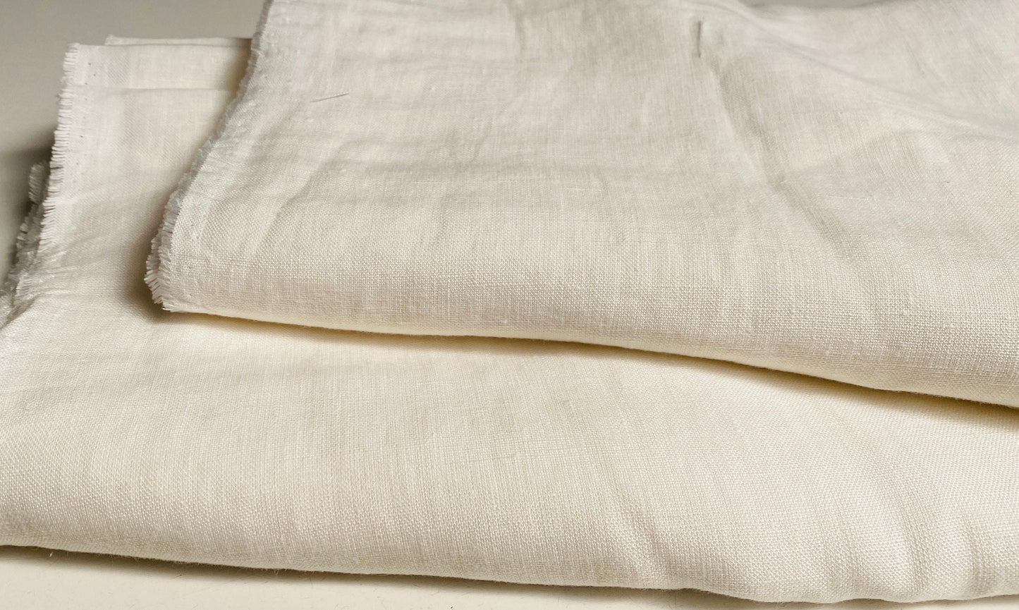 Off-white or ivory 100% European hemp cloth - fabric sold by the half yard