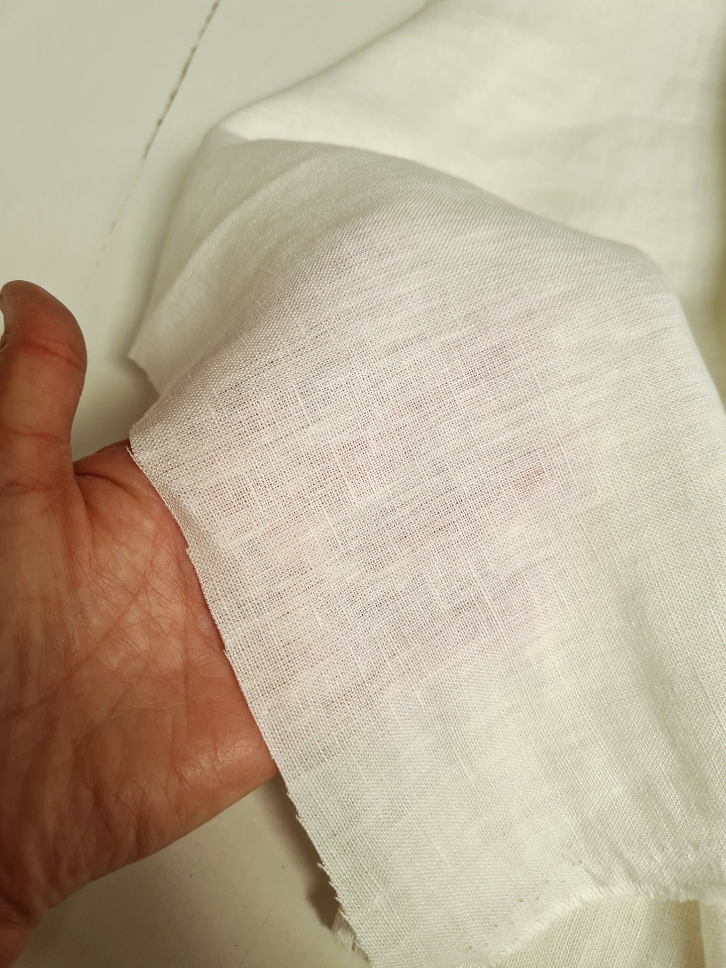 Off-white or ivory 100% European hemp cloth - fabric sold by the half yard