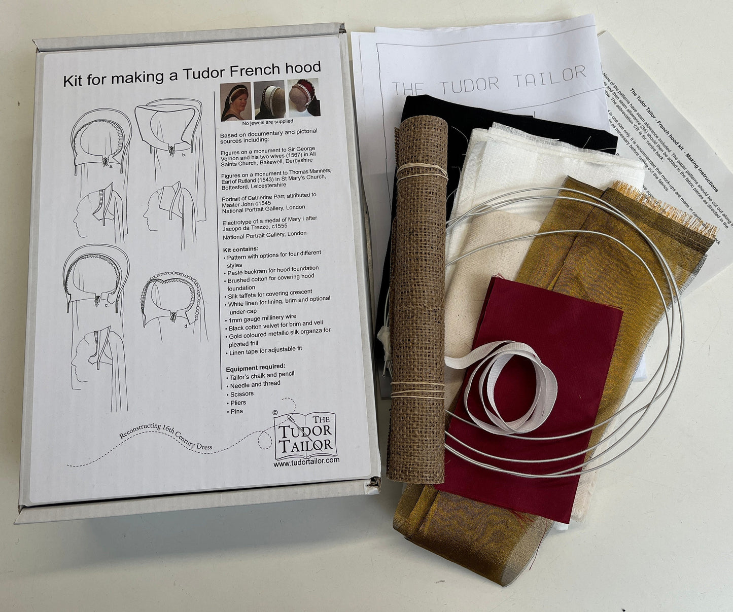 Kit for a Tudor woman's French hood