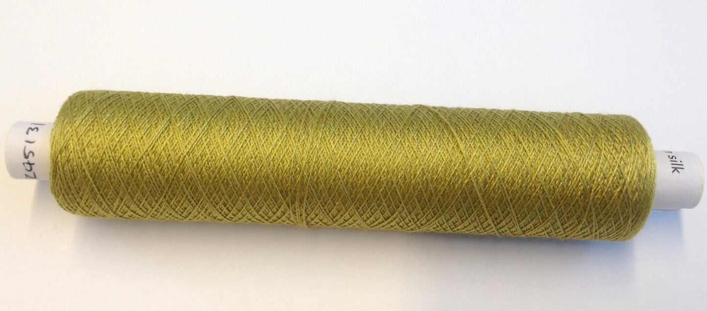 Olive green Tudor style silk thread for Renaissance or Elizabethan reenactment or embroidery