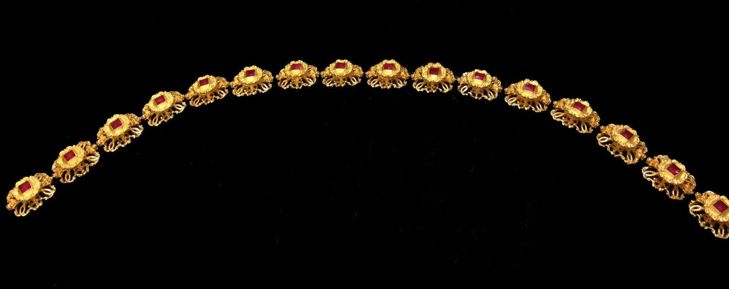Replica Tudor jewelled billiment for a French hood MADE TO ORDER - featuring synthetic rubies