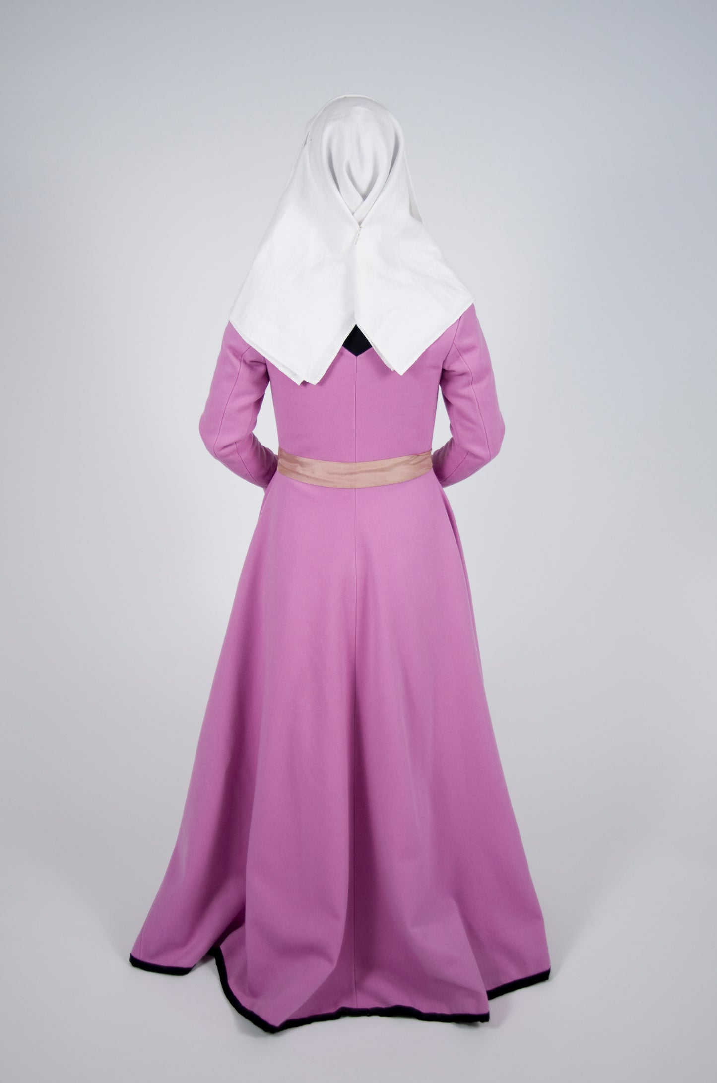 Finished garment - Tudor woman's violet broadcloth gown as featured in The Queen's Servants