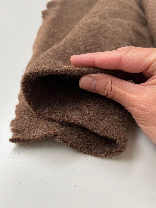 Limited stock - brown Tudor style woollen frieze cloth, fabric sold by the half yard