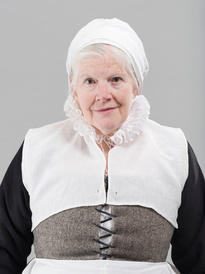 Finished garment - Tudor woman's white linen partlet with ruff