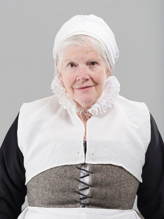 Finished garment - Tudor woman's white linen partlet with ruff
