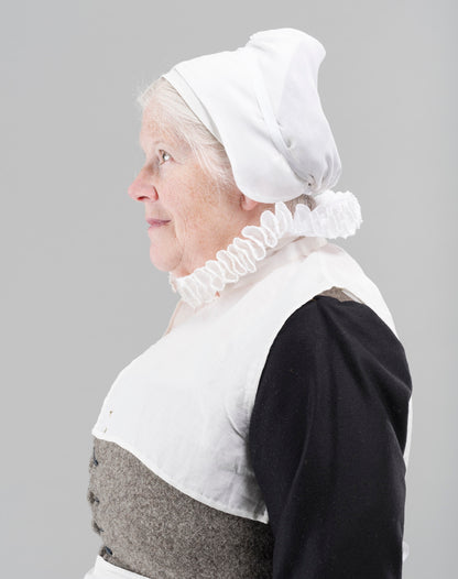 Finished garment - Tudor woman's white linen partlet with ruff
