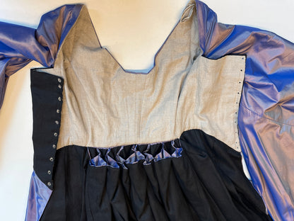 Finished garment - Violet 'changeable' silk taffeta French gown as featured in The Typical Tudor