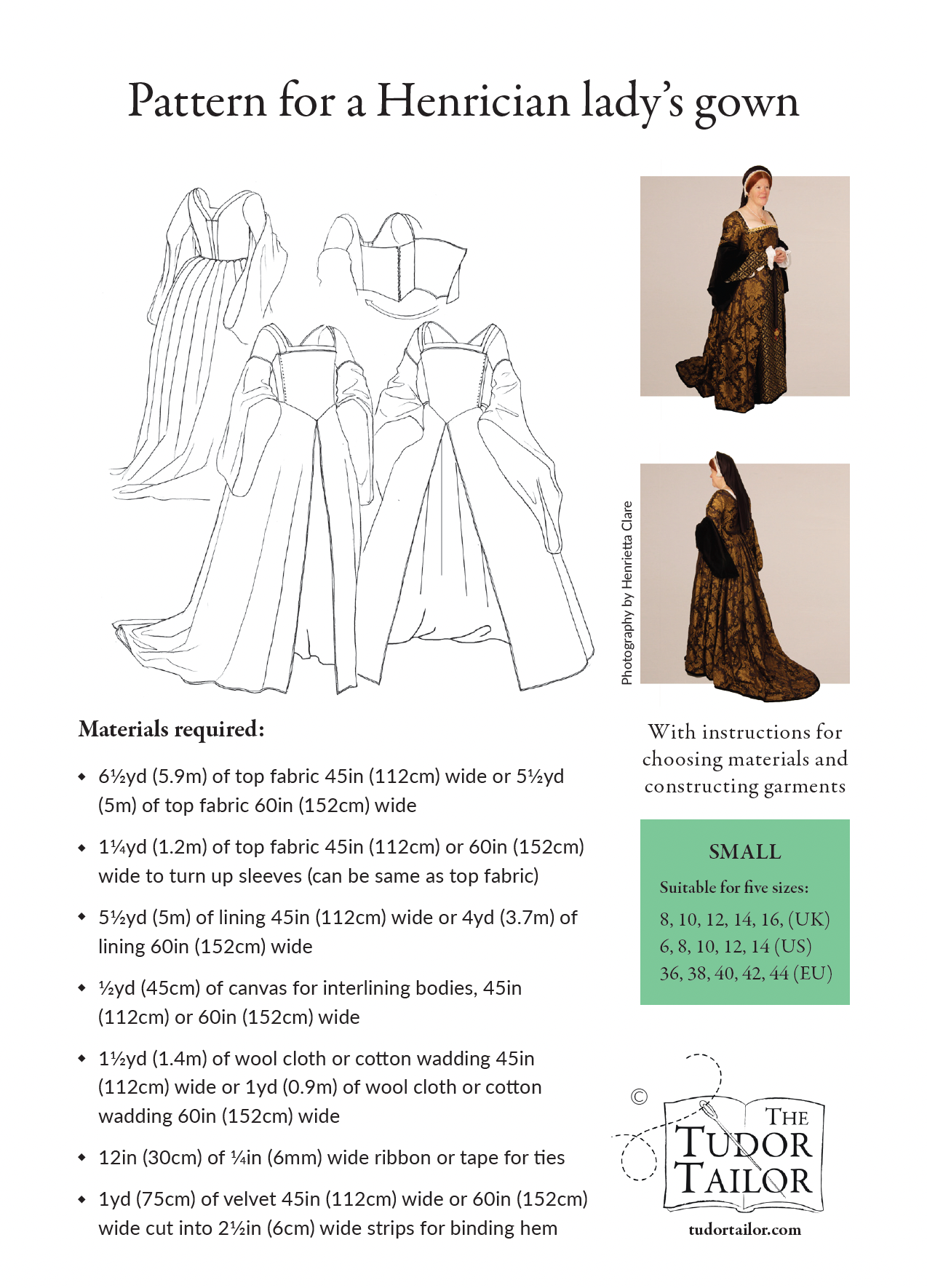 Pattern for Henrician lady's gown – The Tudor Tailor