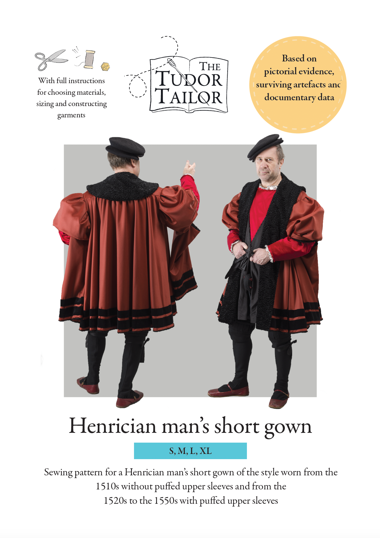 Pattern for Henrician man's short gown