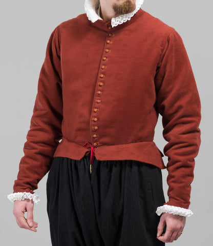 Finished garment - Tudor man's russet coloured moleskin 'fustian' doublet
