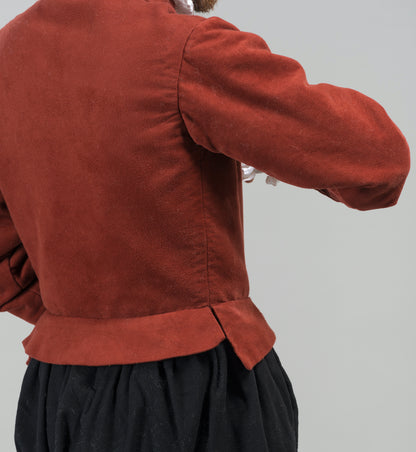 Finished garment - Tudor man's russet coloured moleskin 'fustian' doublet