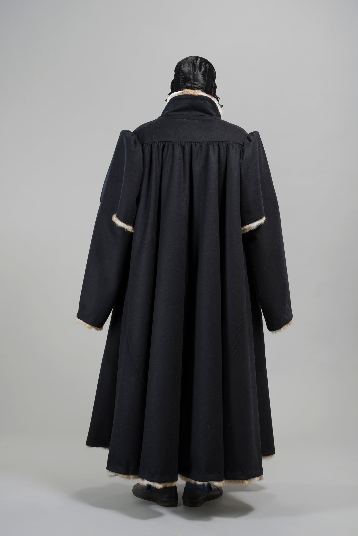 Finished garment - Man's long wool fur-lined gown as featured in The Typical Tudor