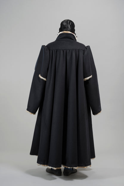 Finished garment - Man's long wool fur-lined gown as featured in The Typical Tudor