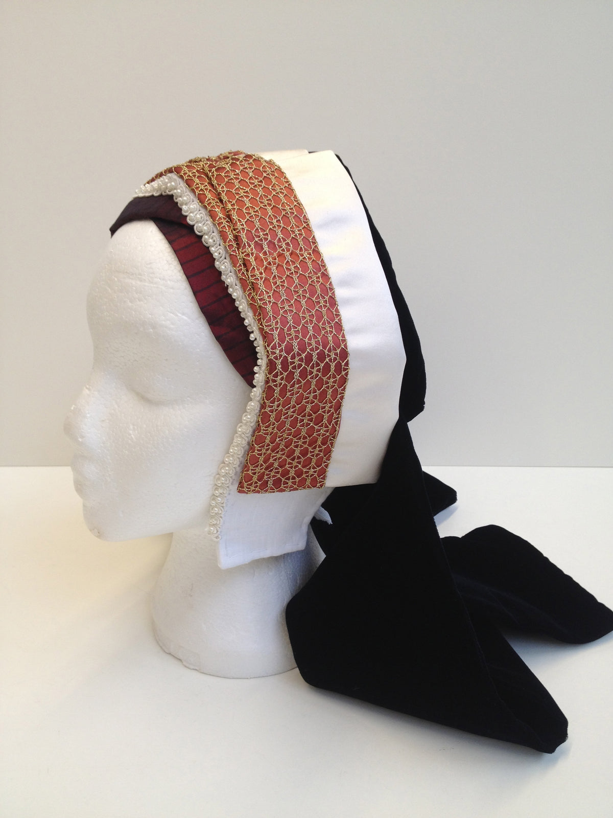 Pattern for Henrician lady’s bonnet & frontlet, nowadays called a gabl ...