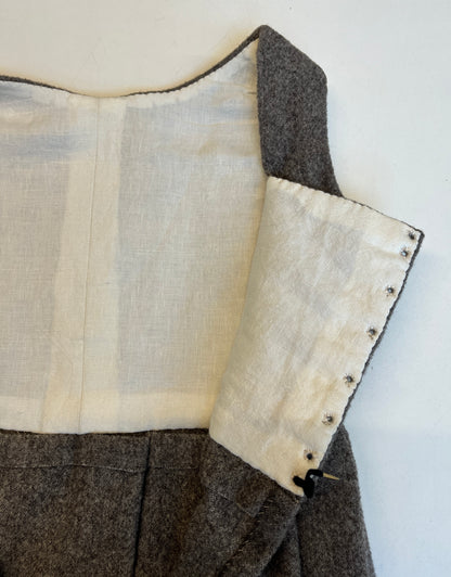 Finished garment - Tudor woman's grey russet kirtle and separate sleeves as featured in The Typical Tudor