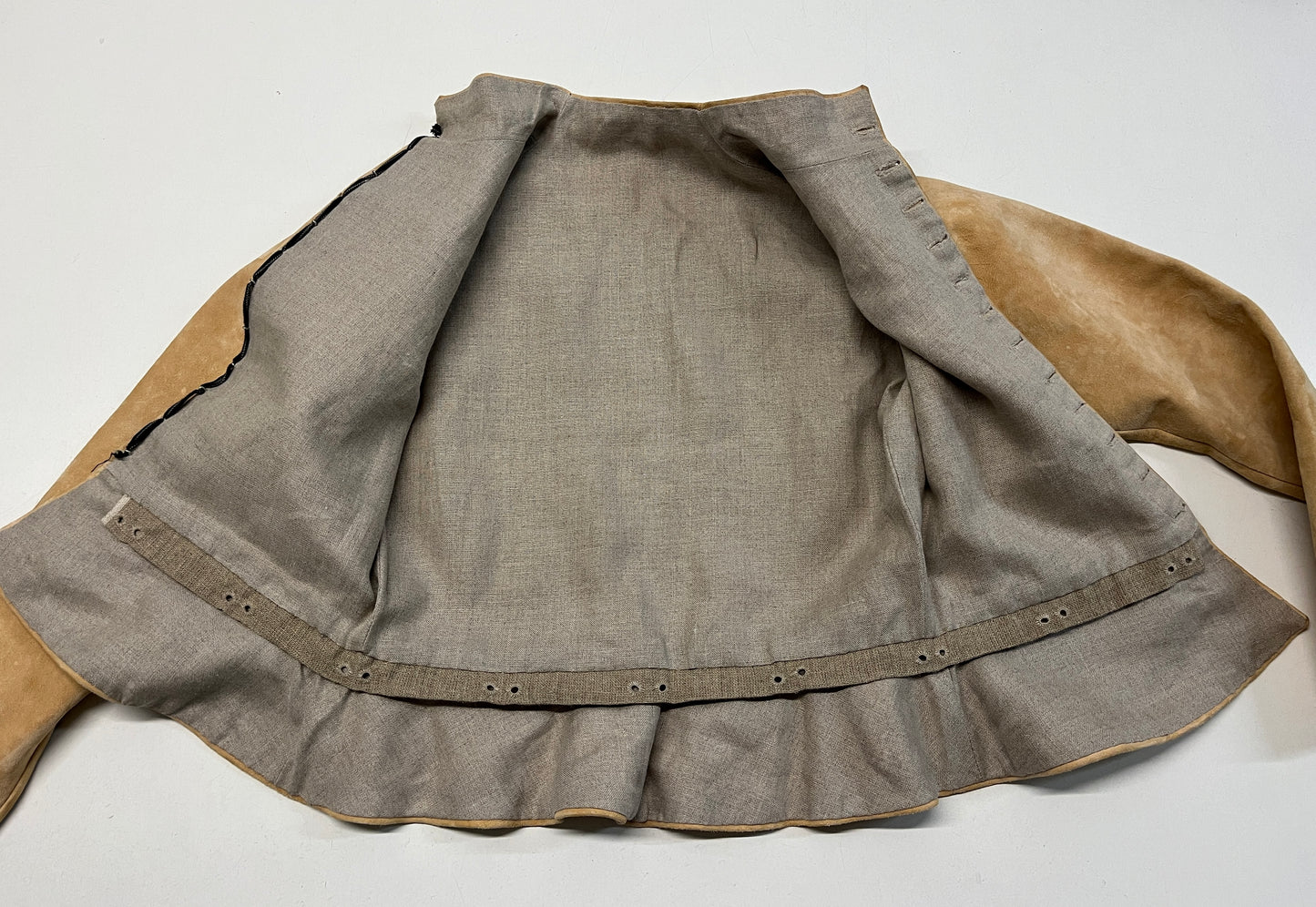 Finished garment - Man's mid-century leather doublet as featured in The Typical Tudor