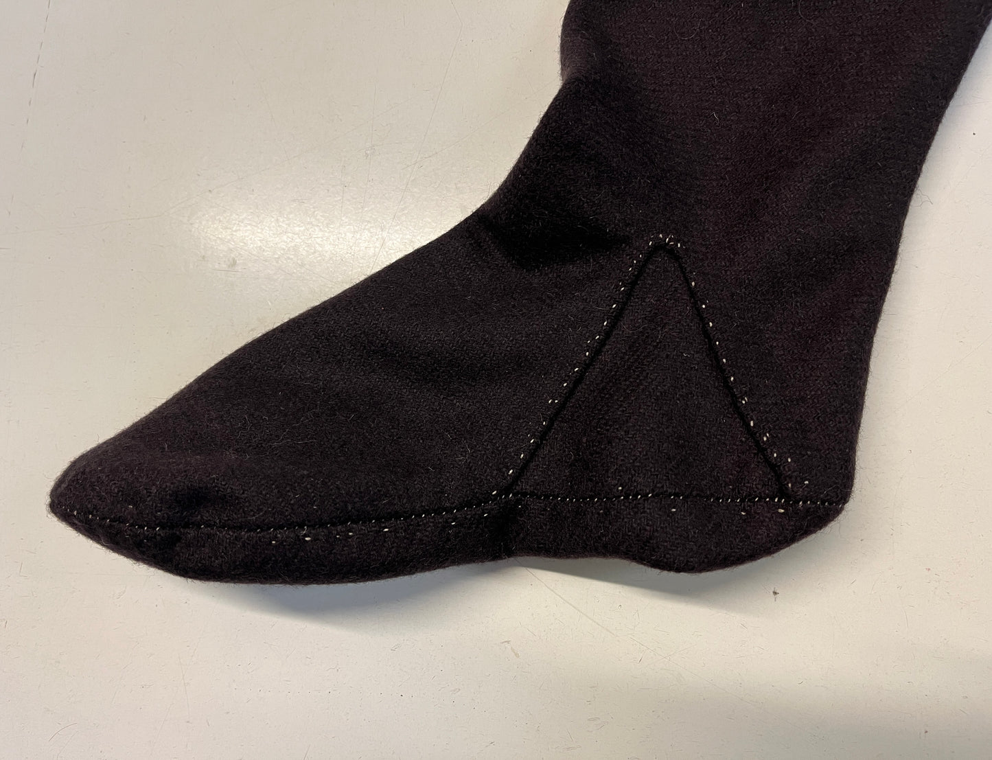 Finished garment - Man's sixteenth century full length bias cut hose as featured in The Typical Tudor