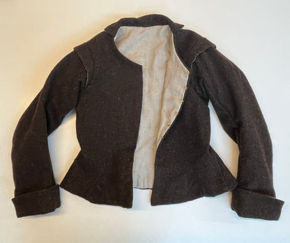 Finished garment - Tudor woman's 'poor black' russet wool waistcoat