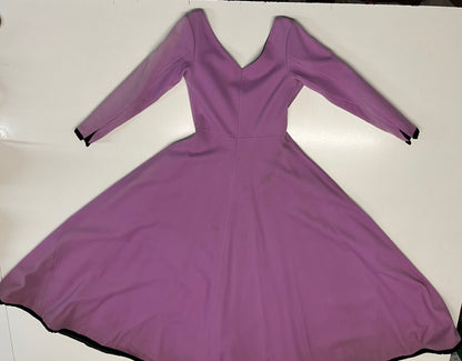 Finished garment - Tudor woman's violet broadcloth gown as featured in The Queen's Servants