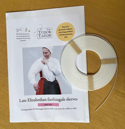Combined offer: Pattern for a pair of Elizabethan farthingale sleeves PLUS 16 yards of Synthetic 4mm whalebone