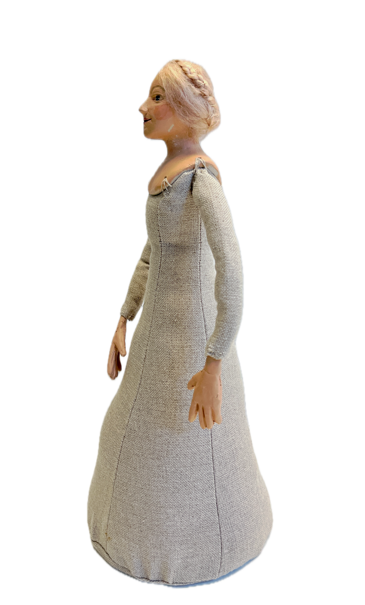 Completed Tudor style 'Jane Seymour' doll with blonde hair ready for dressing