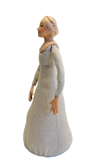 Completed Tudor style 'Jane Seymour' doll with blonde hair ready for dressing