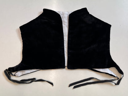 Finished garment - Tudor woman's black silk velvet partlet