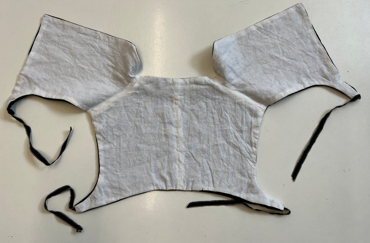 Finished garment - Tudor woman's black silk velvet partlet