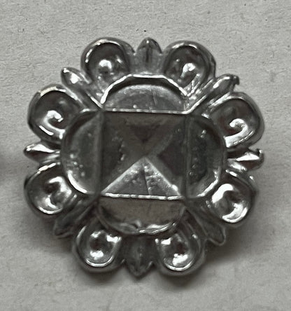 Replica Tudor style cast pewter jewel fittings (ouches) for Renaissance or Elizabethan reenactment