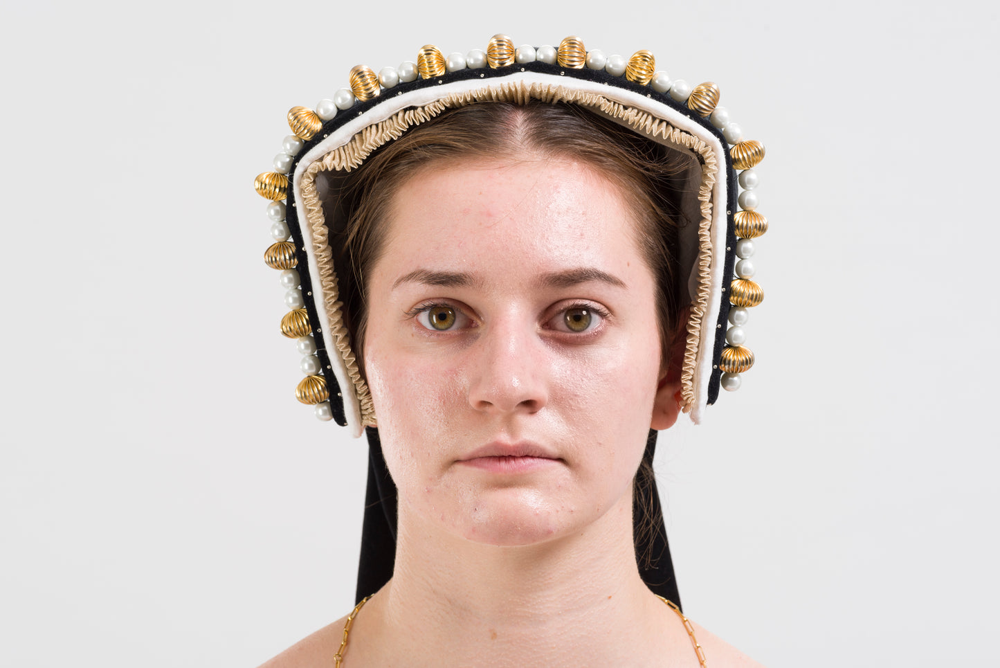 Finished garment - French hood of silk with pearl billiments (Copy)
