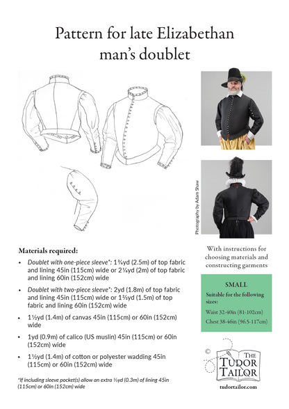 Pattern for Late Elizabethan man's doublet with variations