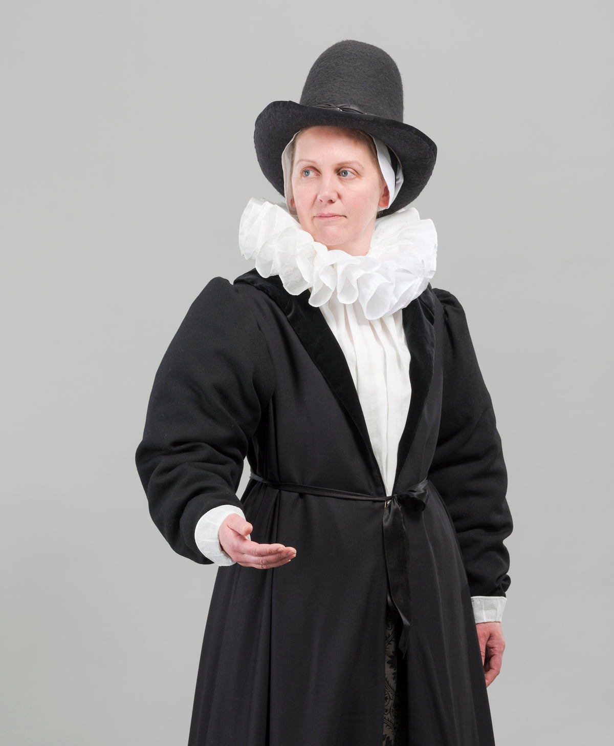 Finished garment - Tudor woman's white ramie gorget