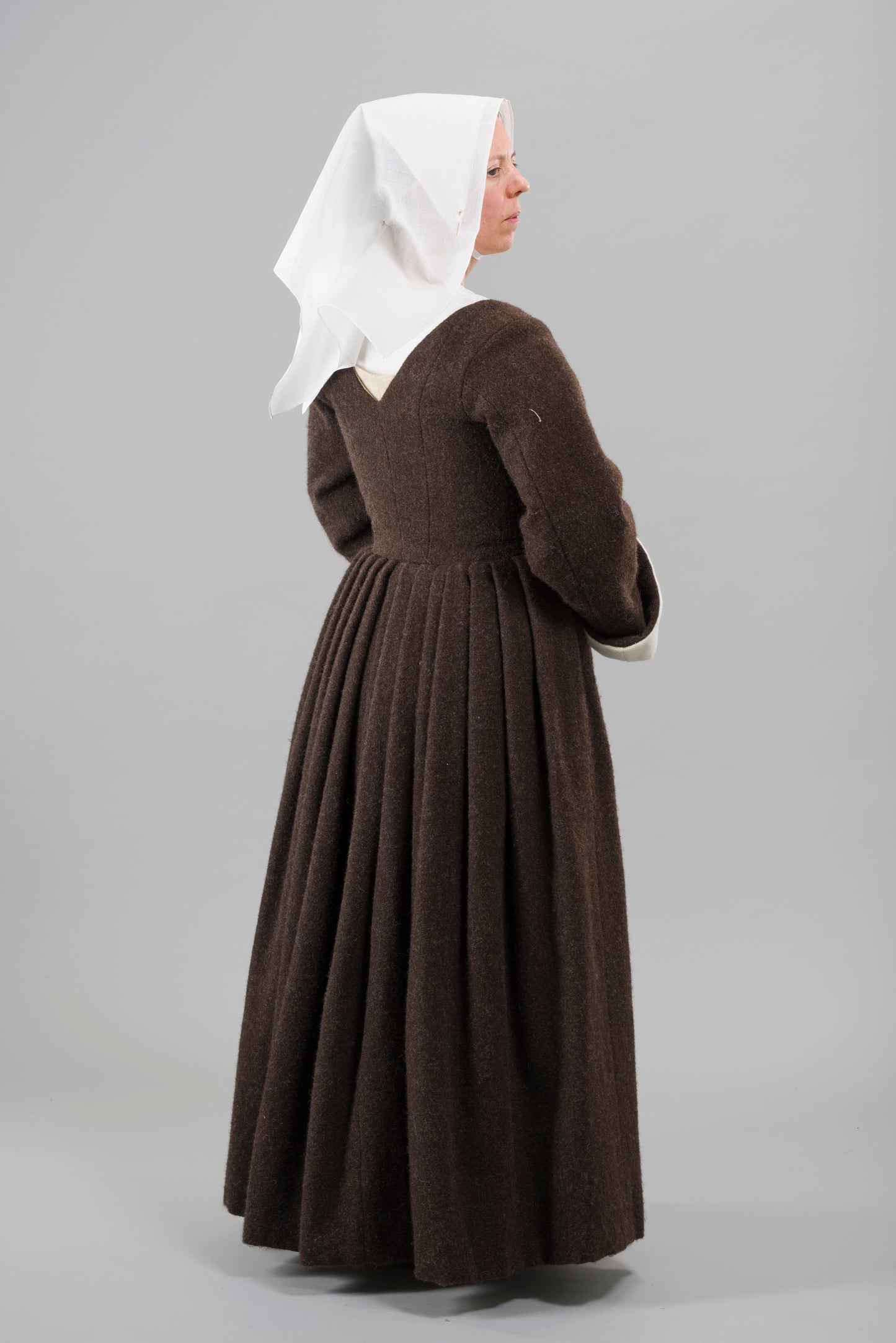 Finished garment - Tudor woman's poor black round gown as featured in The Typical Tudor (Copy)