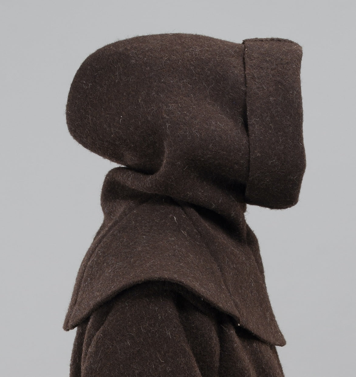 Finished garment - Frieze poor man's hood as featured in The Typical Tudor