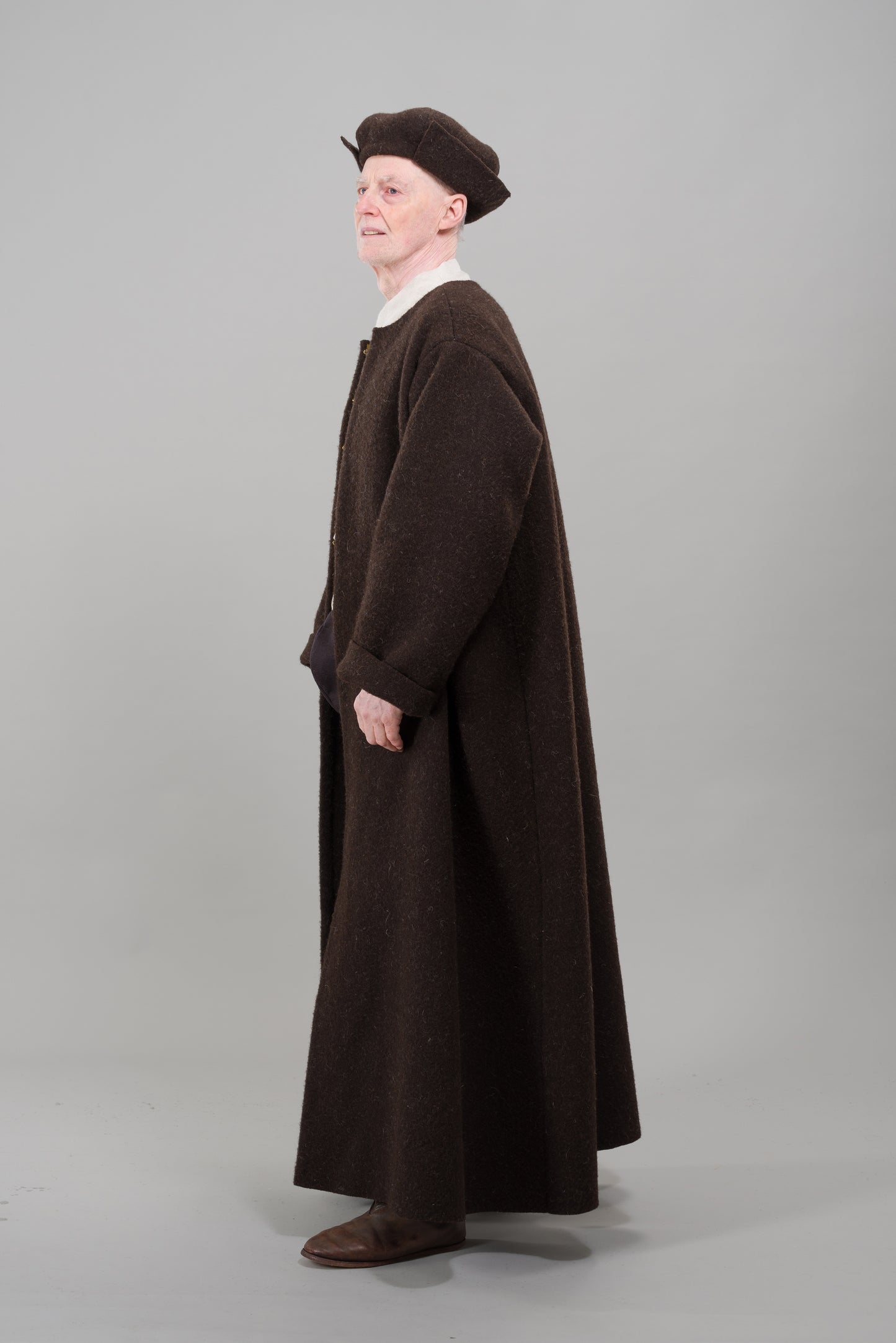 Finished garment - Man's long wool freize gown as featured in The Typical Tudor